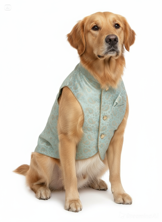 Diwali Green Dog Sherwani – Festive Pet Outfit for All Breeds (S to 3XL)