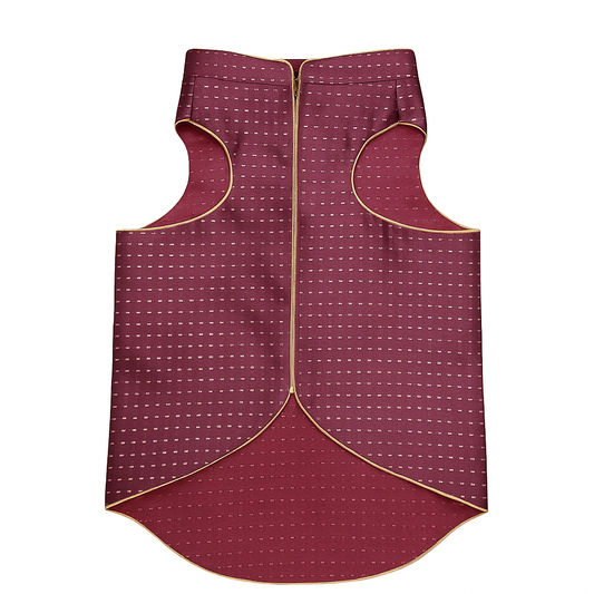 Maroon Designer Dog Sherwani | Ethnic Wedding & Festive Outfit for Dogs - Petaloons