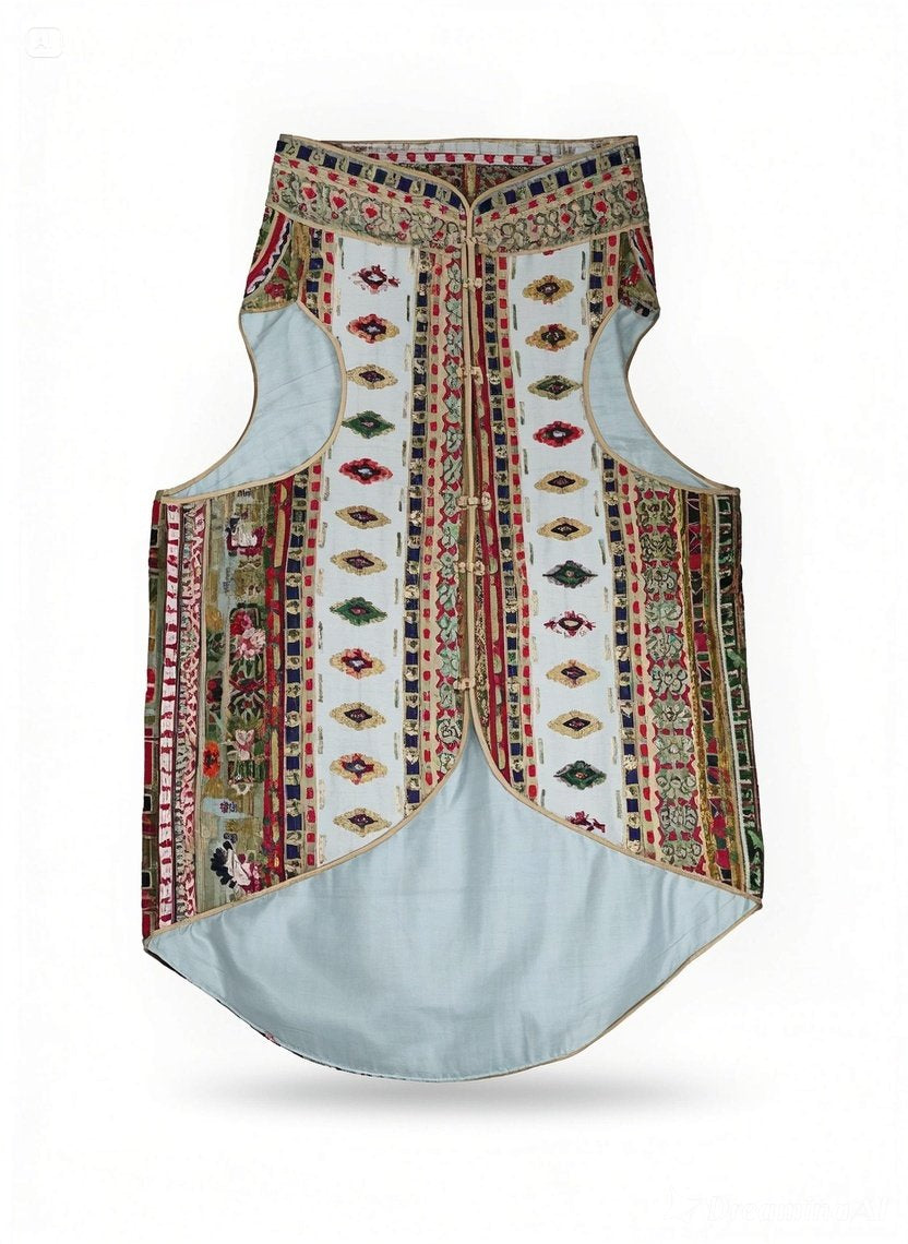Designer Dog Sherwani – Ethnic Indian Outfit for Pets (Multicolor Pattern)