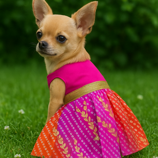 Petaloons Festive Lehenga for Dogs and cats Pink - Petaloons