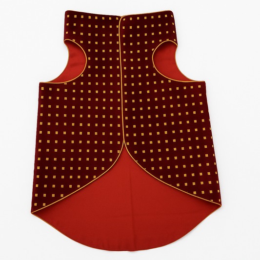 Designer Red Dog Sherwani | Ethnic Wedding & Festive Wear for Dogs | Premium Brocade - Petaloons