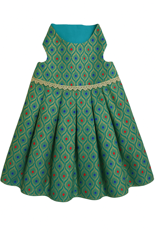 Dog Lehenga - Ethnic Pet Apparel | Festive Dog Dress, Cat Dress - Green - Petaloons