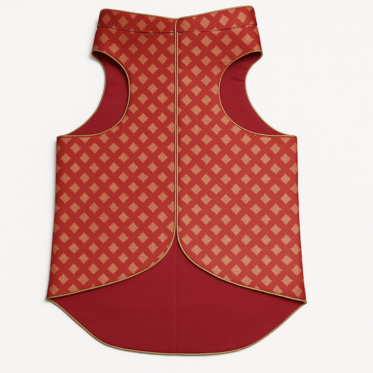 Royal Red Pet Sherwani – Ethnic Dog & Cat Outfit for Weddings & Festivals | Comfortable & Stylish | Petaloons - Petaloons