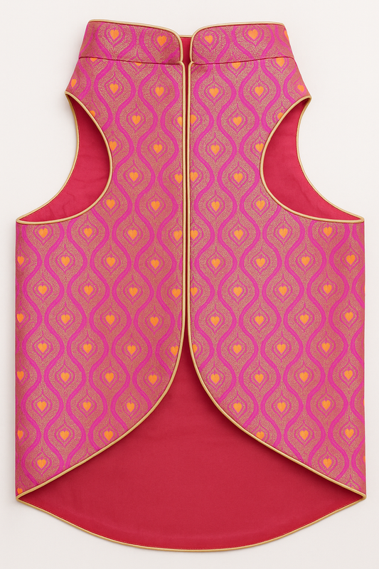 Petaloons Dog Sherwani - Pink - Traditional Ethnic Outfit for Dogs | Premium Wedding Dress for Small, Medium, and Large Dogs - Petaloons