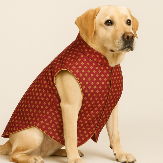 Maroon Sherwani For Dog - Petaloons