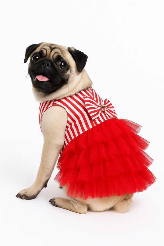 Red Pet Skirt Princess Girl Female Nice Dog Clothes - Petaloons