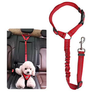 Pet Seat Safety Belt – Retractable, Adjustable, and Reflective Dog Seatbelt Leash for Secure Vehicle Headrest - Petaloons
