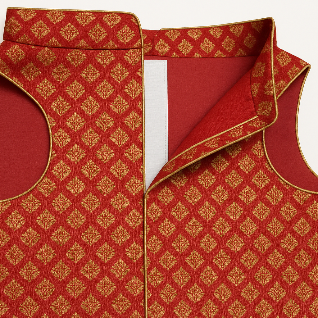 Red Designer Dog Sherwani | Ethnic Wear for Dogs | Pet Wedding & Festive Outfit - Petaloons