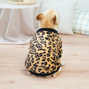 Winter Warm Soft Leopard Cow Pet Clothes For Small Dogs - Petaloons