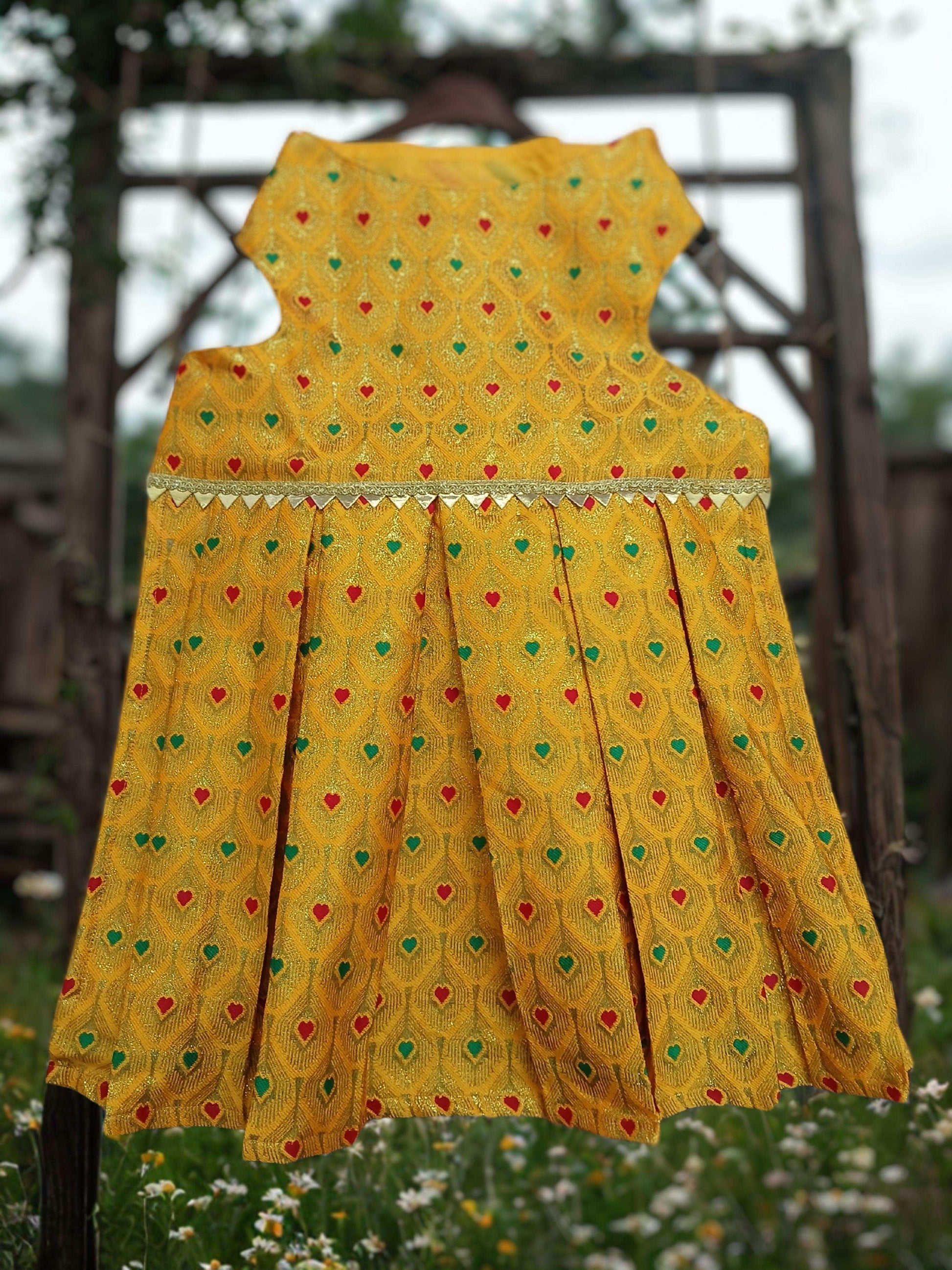 Dog Lehenga - Yellow - Traditional Ethnic Outfit for Dogs | Premium Wedding Dress for Small, Medium, and Large Dogs s | Petaloons India