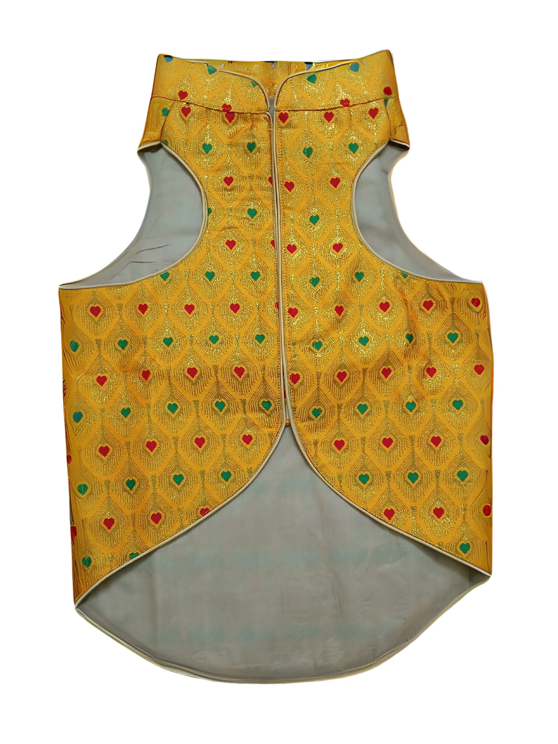 Royal Yellow Dog Sherwani – Designer Indian Wedding & Festive Ethnic Wear for Dogs