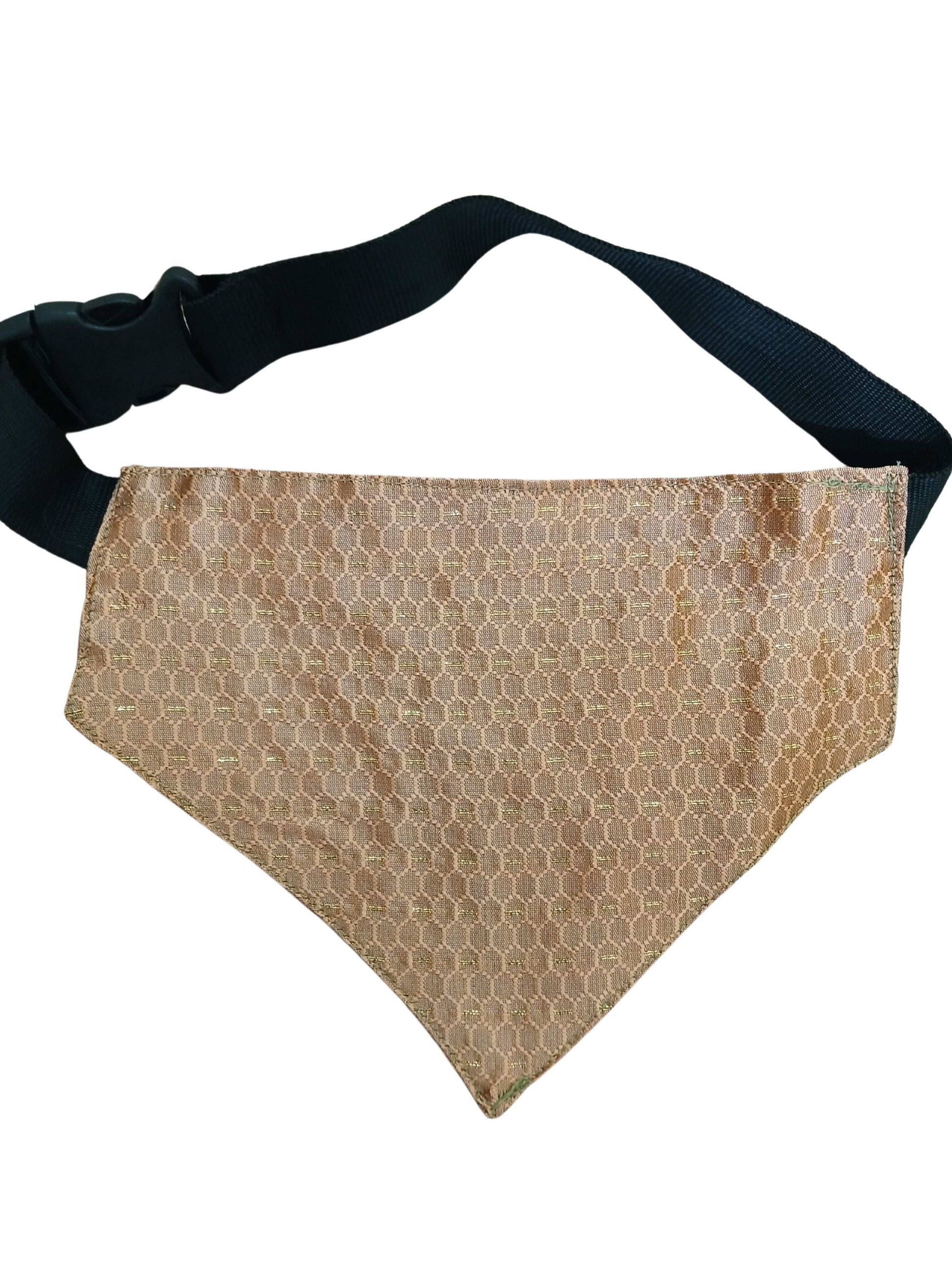 Ash Olive Dog Bandana – Traditional Ethnic Cotton Scarf for Dogs | Reversible & Adjustable Pet Accessory