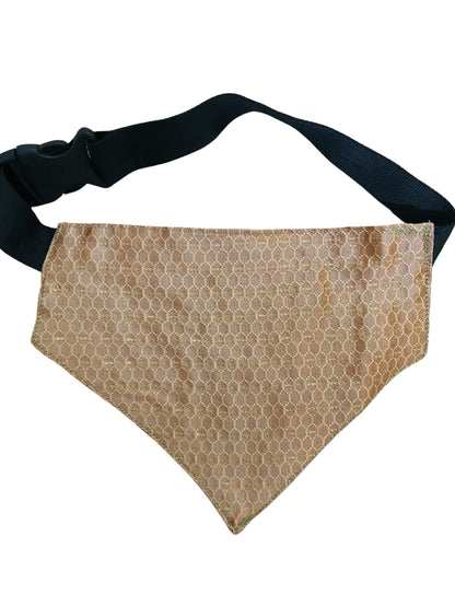 Ash Olive Dog Bandana – Traditional Ethnic Cotton Scarf for Dogs | Reversible & Adjustable Pet Accessory