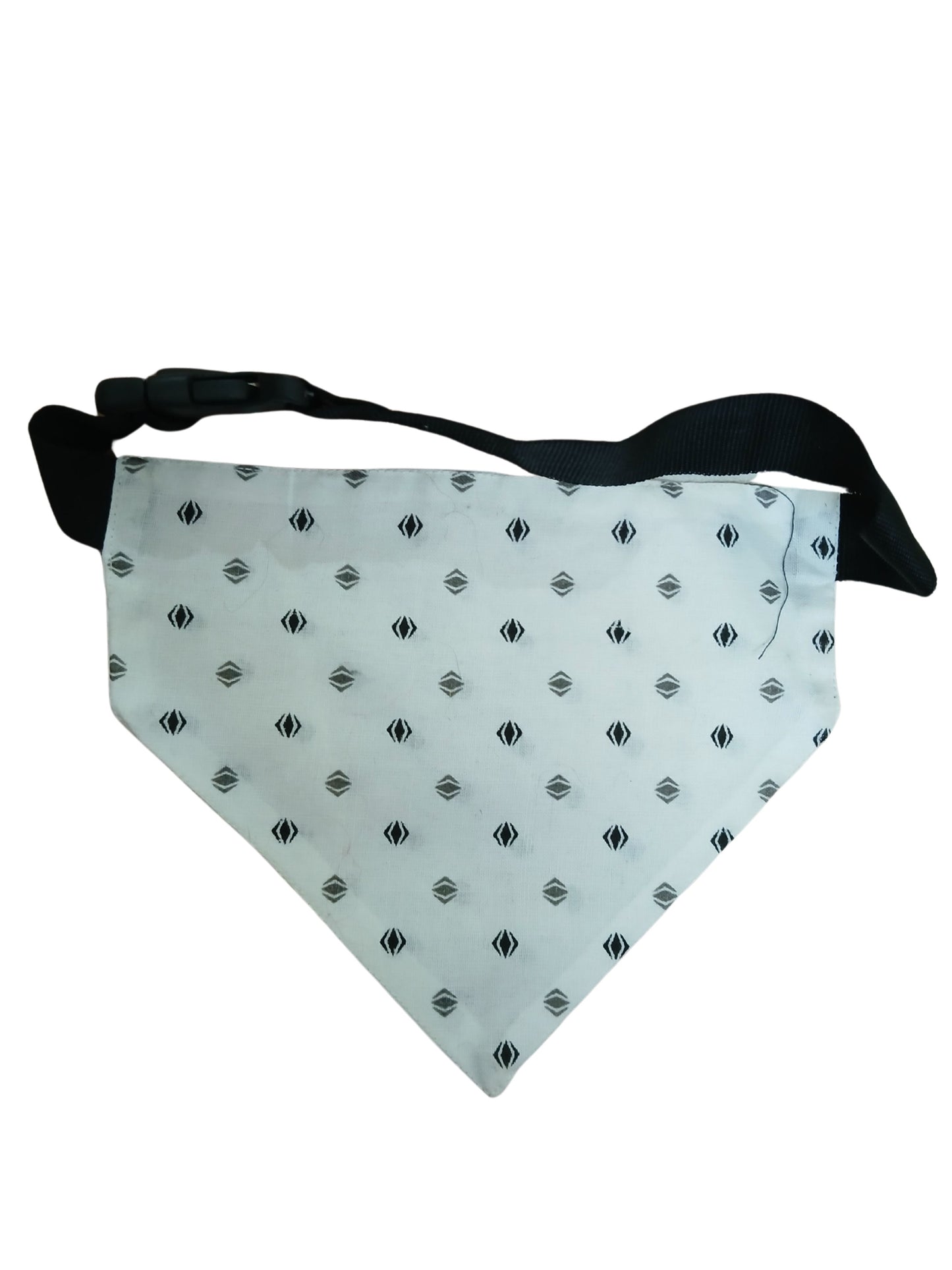 White Dog Bandana – Traditional Ethnic Cotton Scarf for Dogs | Reversible & Adjustable Pet Accessory