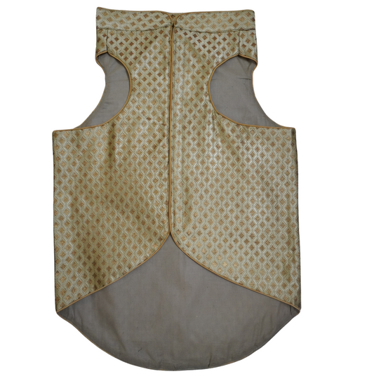 Dog Sherwani in Ash Olive | Ethnic Wedding & Festival Wear for Dogs | Adjustable Comfortable Fit | Premium Brocade