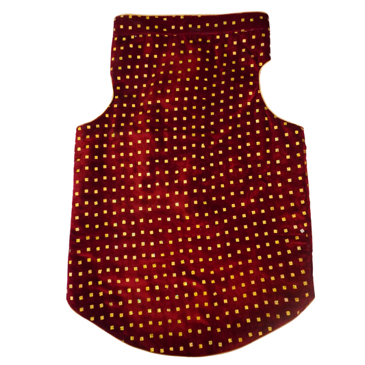 Designer Red Dog Sherwani | Ethnic Wedding & Festive Wear for Dogs | Premium Brocade