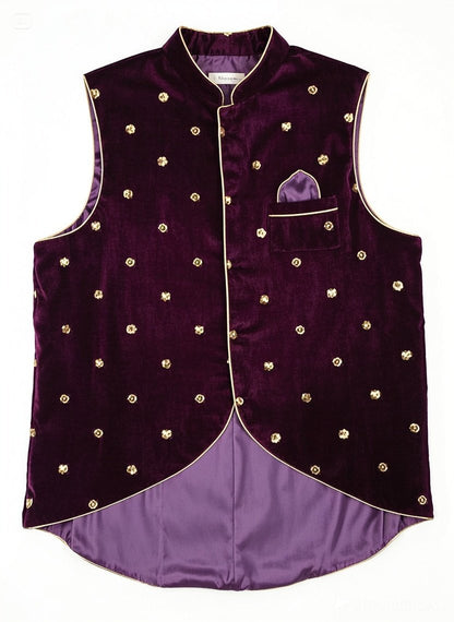 Luxury Dog Sherwani – Royal Indian Ethnic Wear for Pets (Purple & Gold)