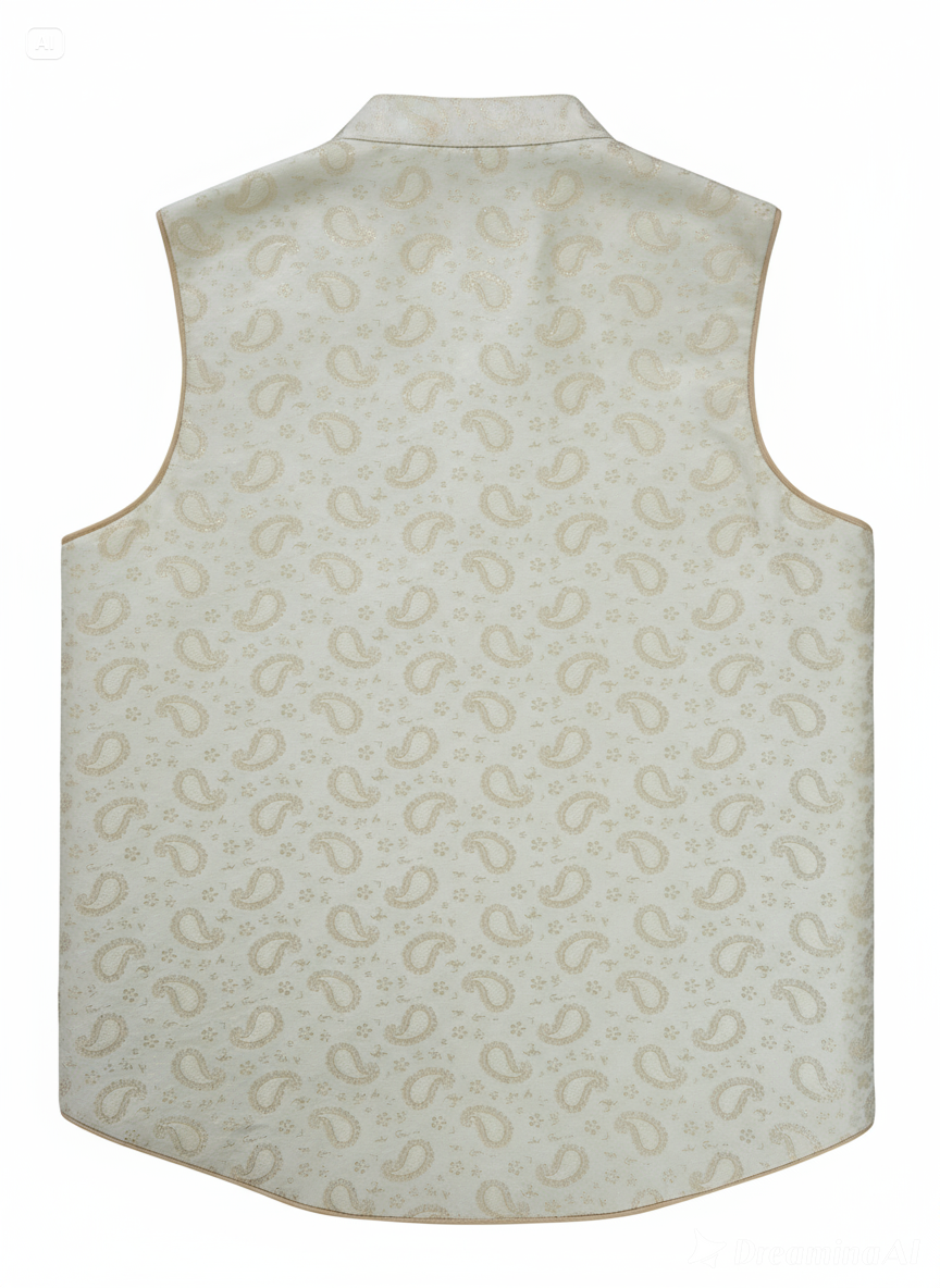 Light Cream Dog Sherwani with Golden Embroidery – Premium Ethnic Wear for Weddings & Festive Occasions | Petaloons®