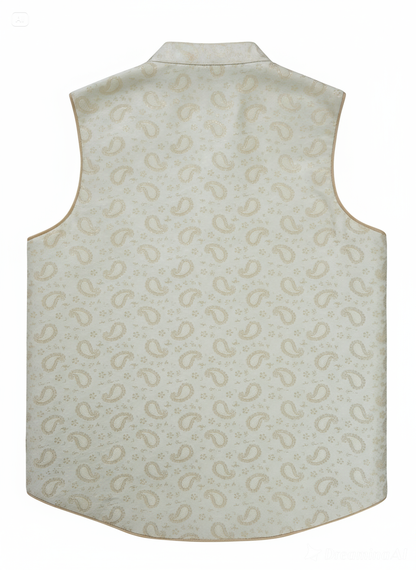 Light Cream Dog Sherwani with Golden Embroidery – Premium Ethnic Wear for Weddings & Festive Occasions | Petaloons®