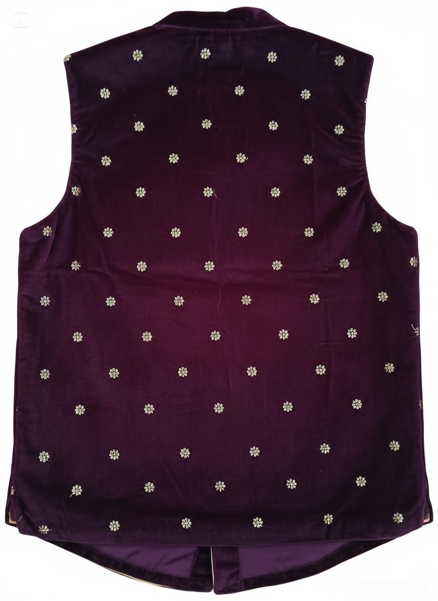 Luxury Dog Sherwani – Royal Indian Ethnic Wear for Pets (Purple & Gold)
