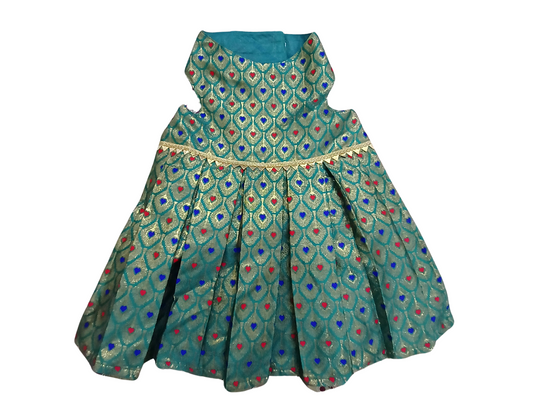 Dog and Cat Lehenga - Ethnic Pet Apparel | Festive Dog Dress, Cat Dress - Green