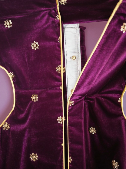 Luxury Dog Sherwani – Royal Indian Ethnic Wear for Pets (Purple & Gold)