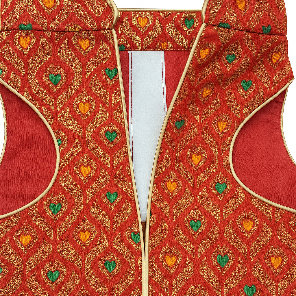 Petaloons Dog Sherwani - Red - Traditional Ethnic Outfit for Dogs | Premium Wedding Dress for Small, Medium, and Large Dogs - Petaloons