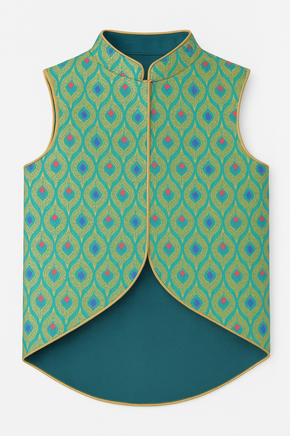 Petaloons Dog Sherwani - Green - Traditional Ethnic Outfit for Dogs | Premium Wedding Dress for Small, Medium, and Large Dogs