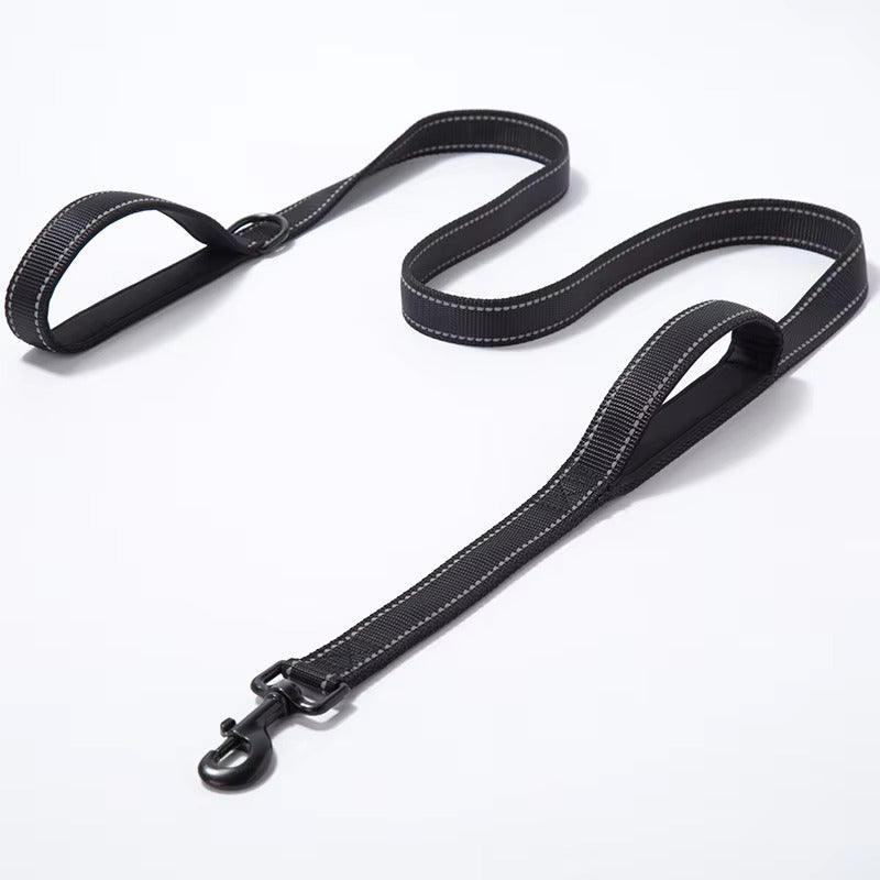 Nylon Dog Leash – Heavy Duty with Double Neoprene Padded Traffic Handle - Petaloons