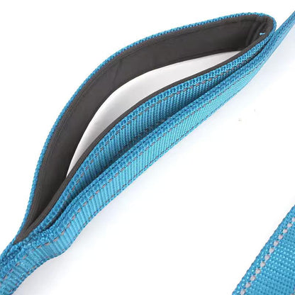 Nylon Dog Leash – Heavy Duty with Double Neoprene Padded Traffic Handle - Petaloons