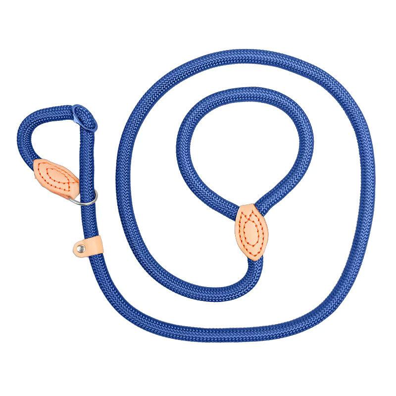 Customized Adjustable Nylon Round Rope Dog Leash with Collar – Multiple Colors & Durable Design - Petaloons