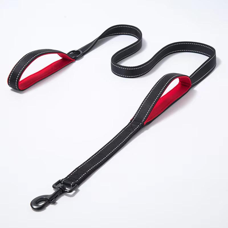 Nylon Dog Leash – Heavy Duty with Double Neoprene Padded Traffic Handle - Petaloons
