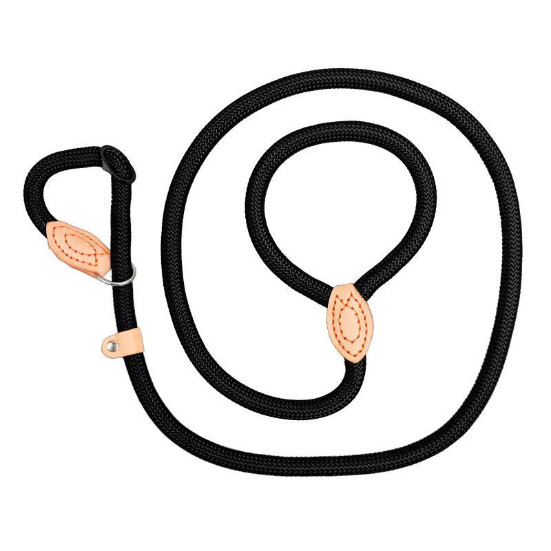 Customized Adjustable Nylon Round Rope Dog Leash with Collar – Multiple Colors & Durable Design - Petaloons
