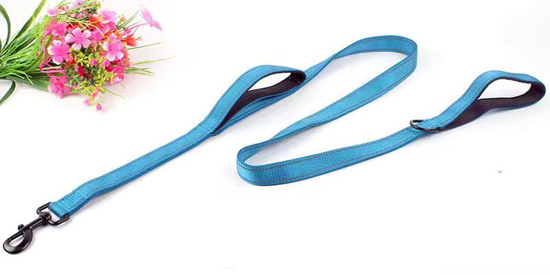 Nylon Dog Leash – Heavy Duty with Double Neoprene Padded Traffic Handle - Petaloons
